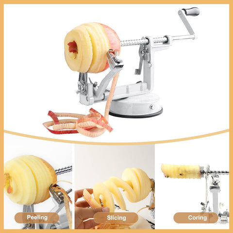 femedo three-way-operation showing peel, core and slice functionality.