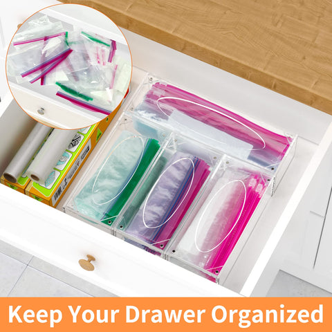 FEMELI acrylic kitchen drawer organizer with clear visibility.