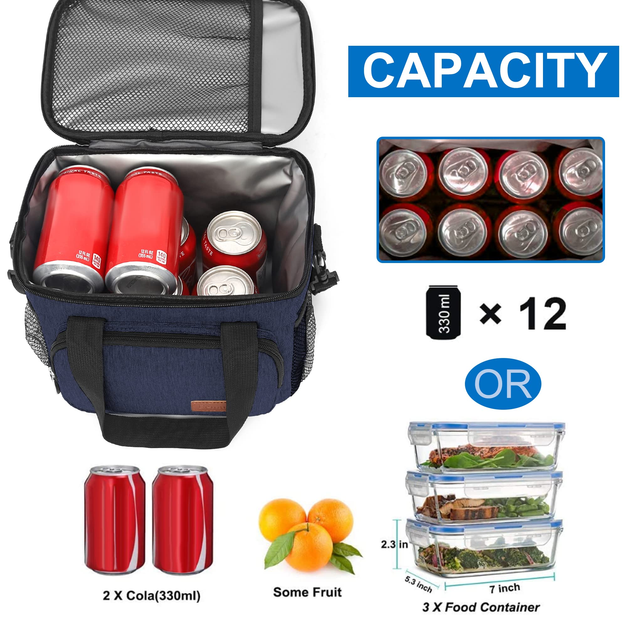 Femuar insulated lunch bag interior showing leakproof PEVA liner.