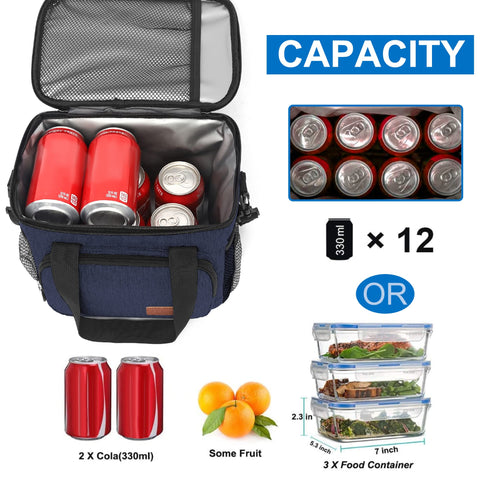 Femuar insulated lunch bag interior showing leakproof PEVA liner.