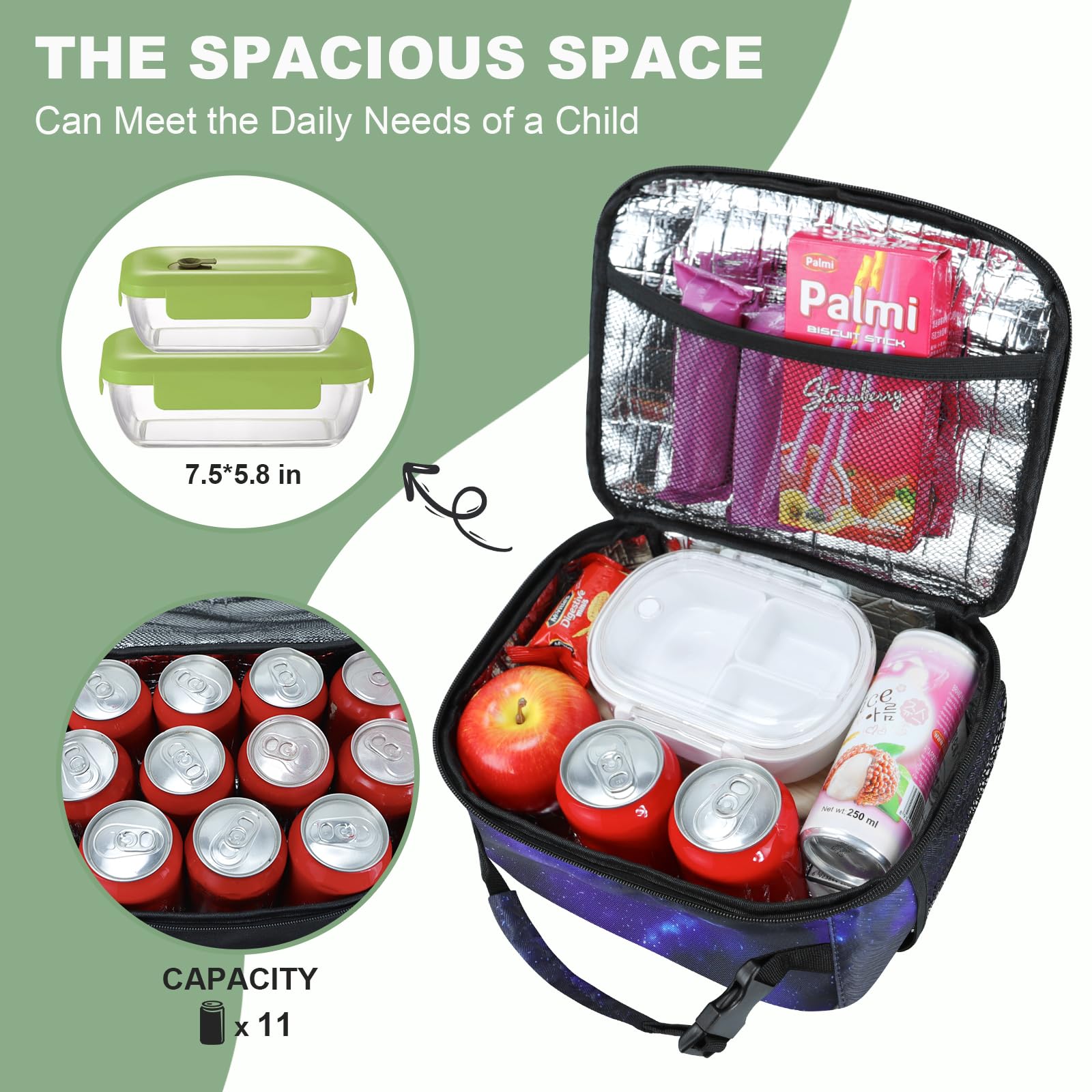 Femuar Kids Lunch Box Star back view, compact and easy to carry