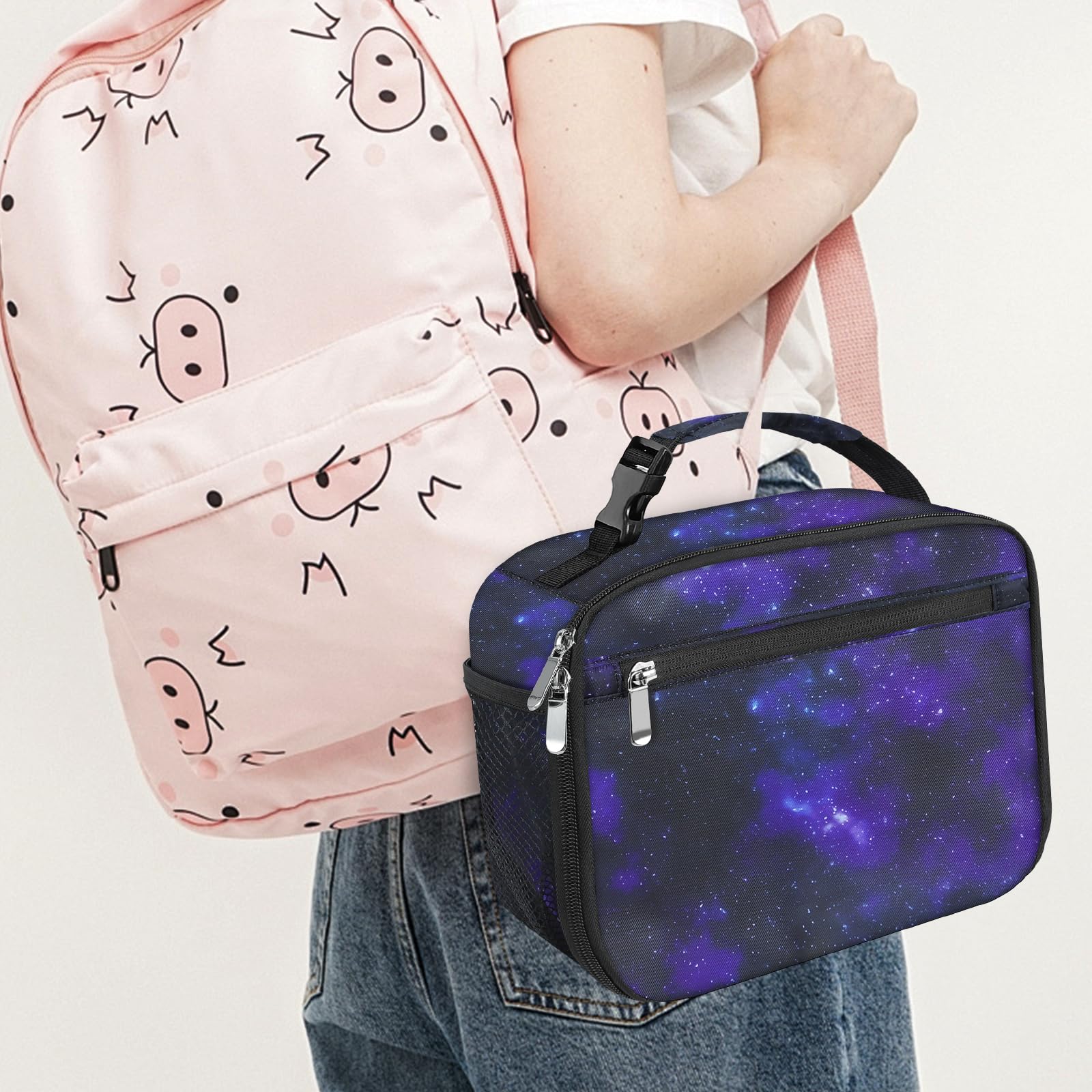 Femuar Kids Lunch Box Star buckle handle, easy carrying on the go