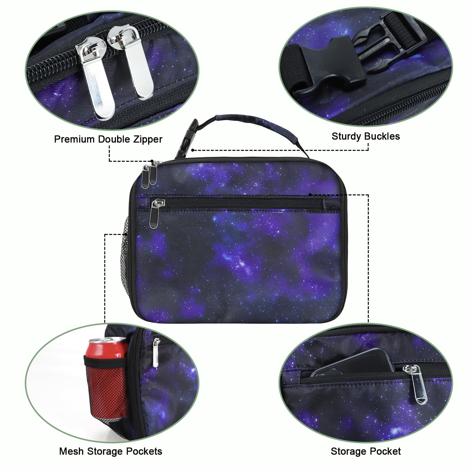 Femuar Kids Lunch Box Star open view, roomy main compartment