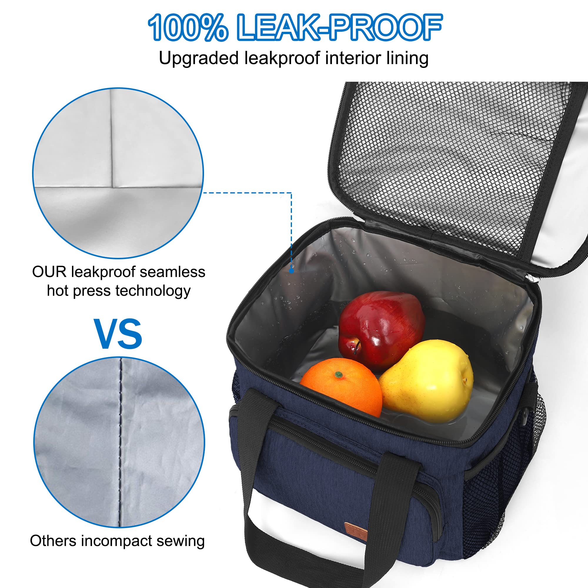 Adjustable shoulder strap on Femuar lunch bag for comfortable hands-free carrying.