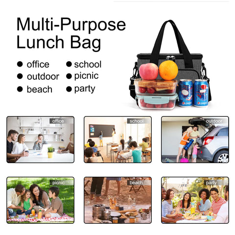 Femuar gray multi-compartment design versatile for work and travel.