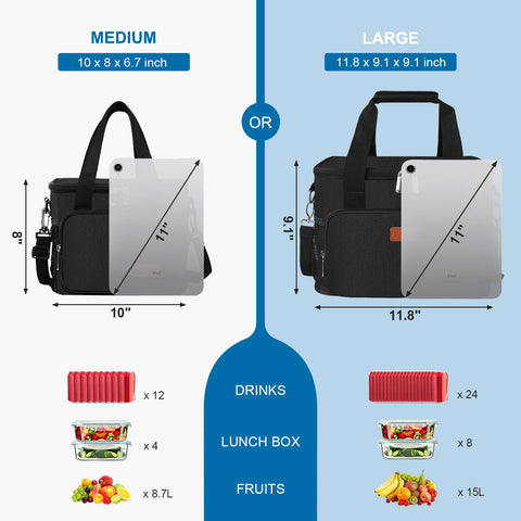 Femuar lunch bag large-capacity interior fits sandwiches and snacks for a full day