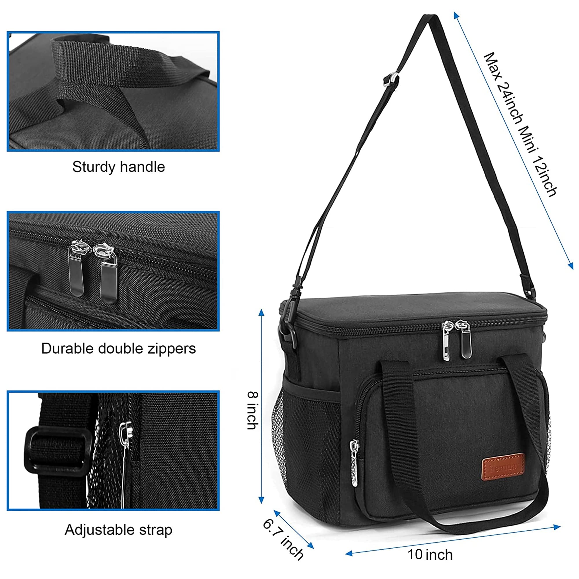 Femuar lunch bag lightweight design is easy to carry anywhere