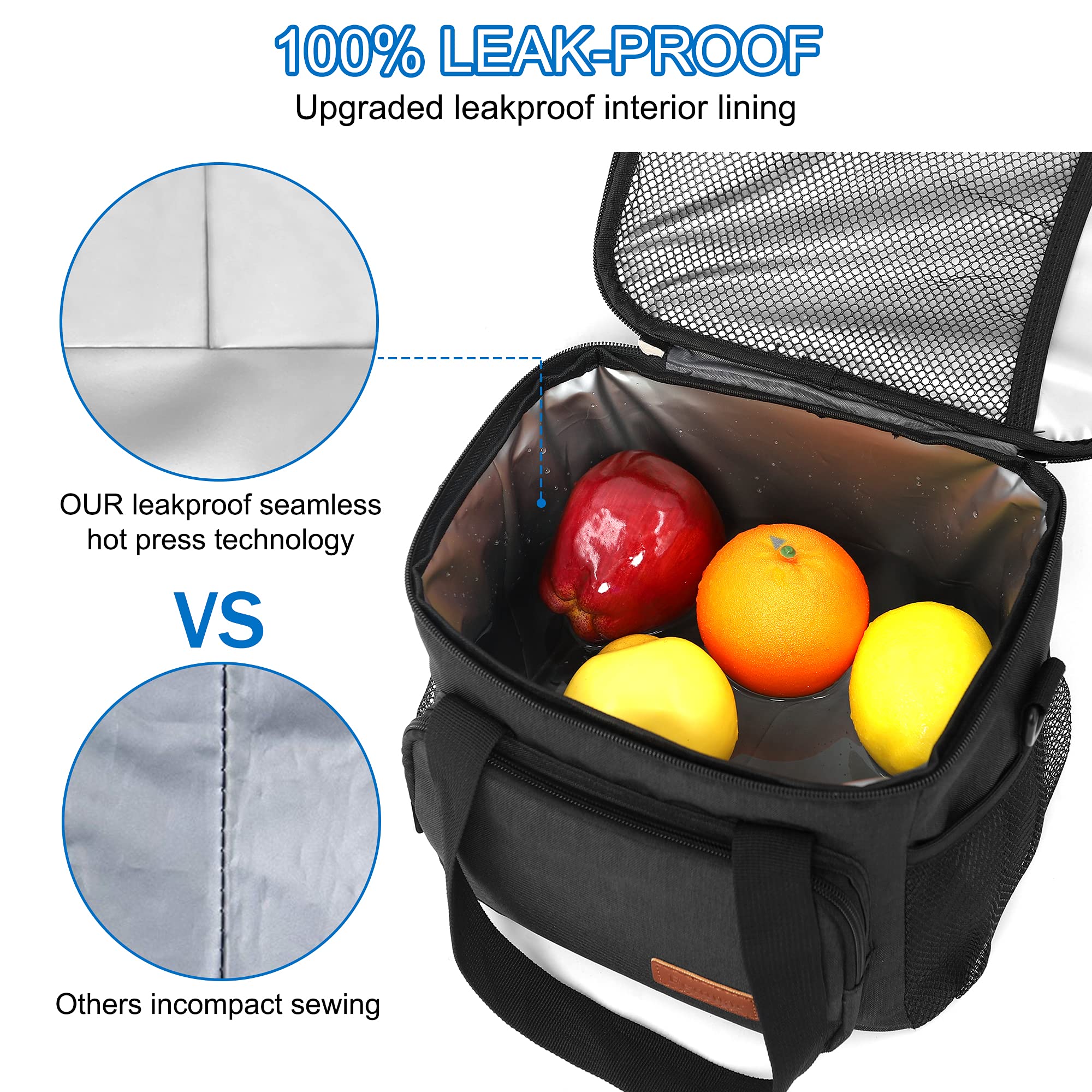 Femuar lunch bag adjustable-shoulder-strap offers hands-free convenience