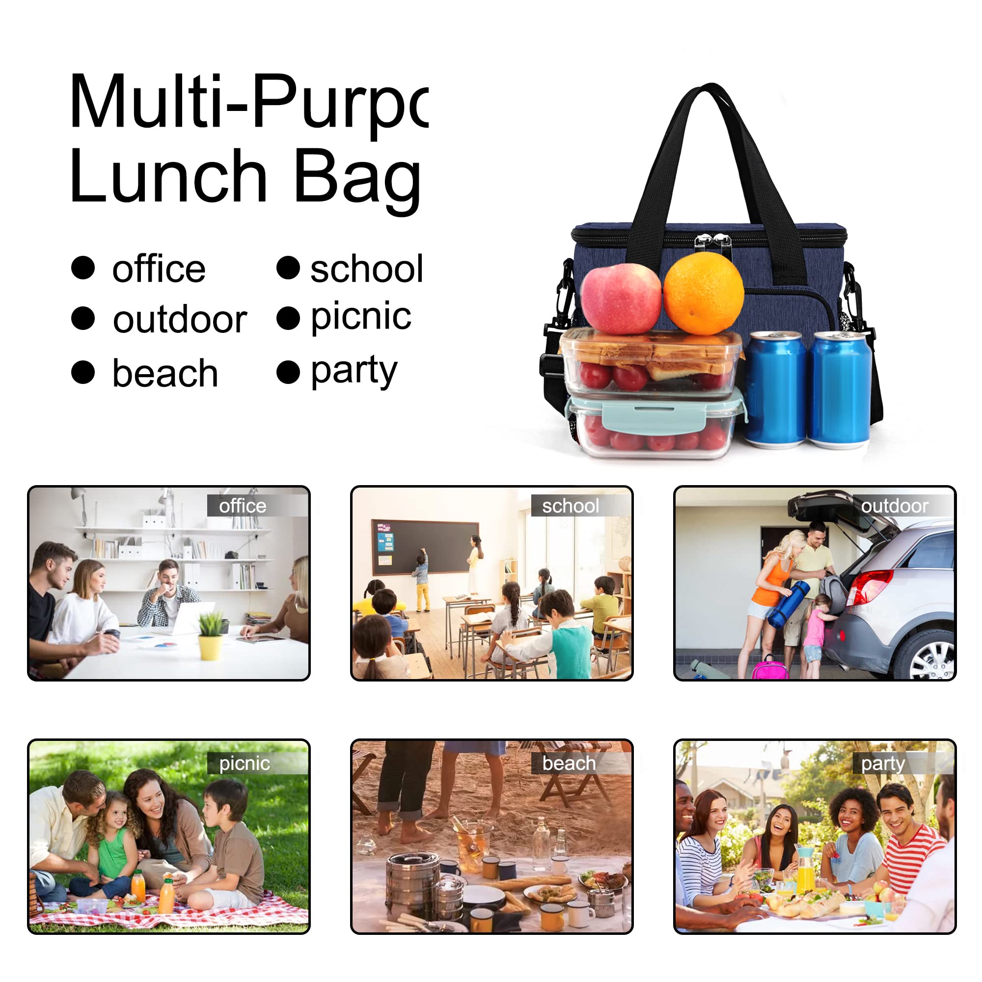 Versatile use for work, picnics, or travel with Femuar lunch bag.