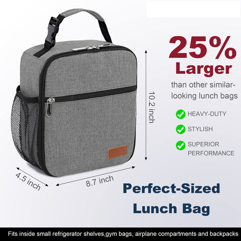 Femuar lunch box with buckle handle grey for easy carrying.