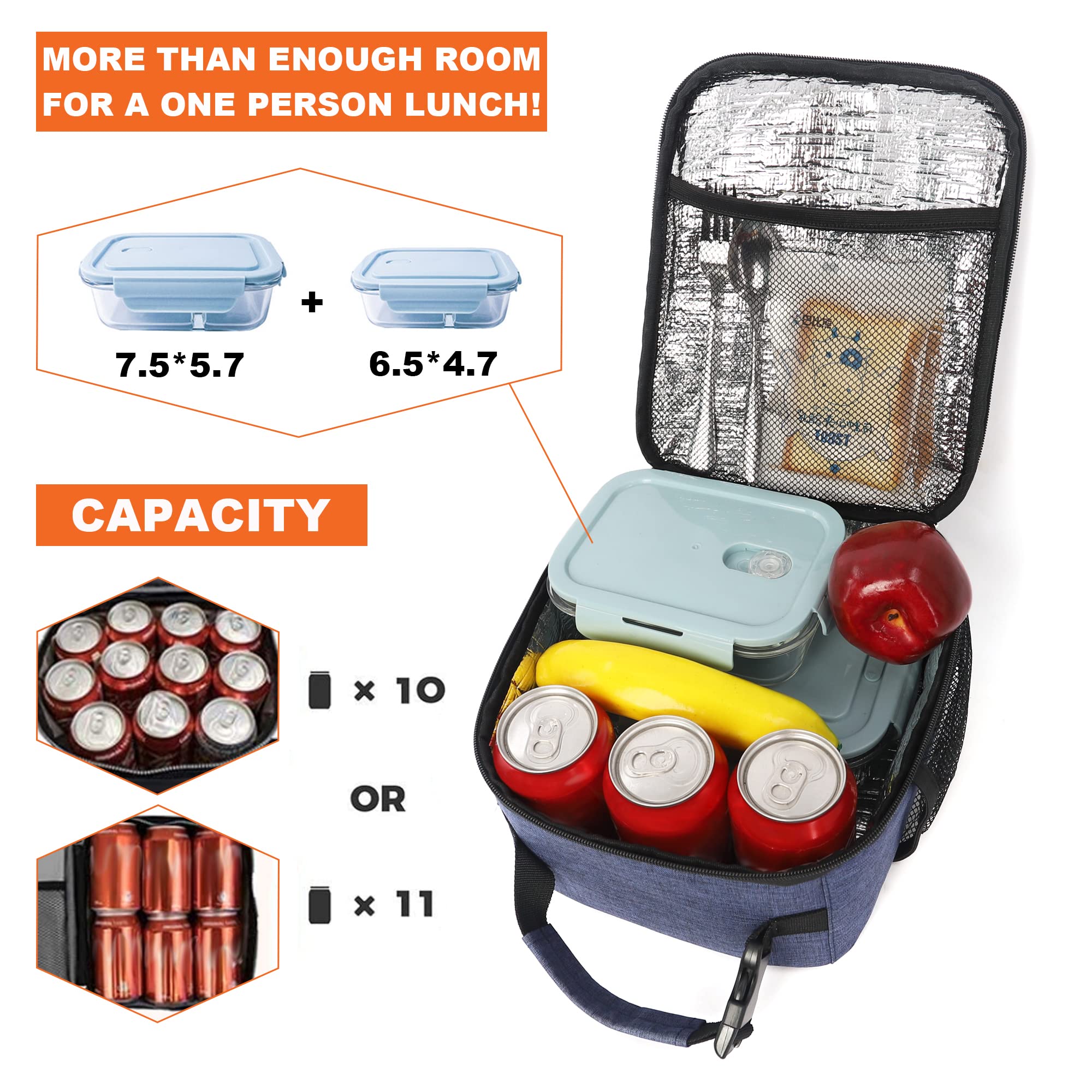 Femuar lunch box inner lining emphasizes insulation for warm or cool meals.