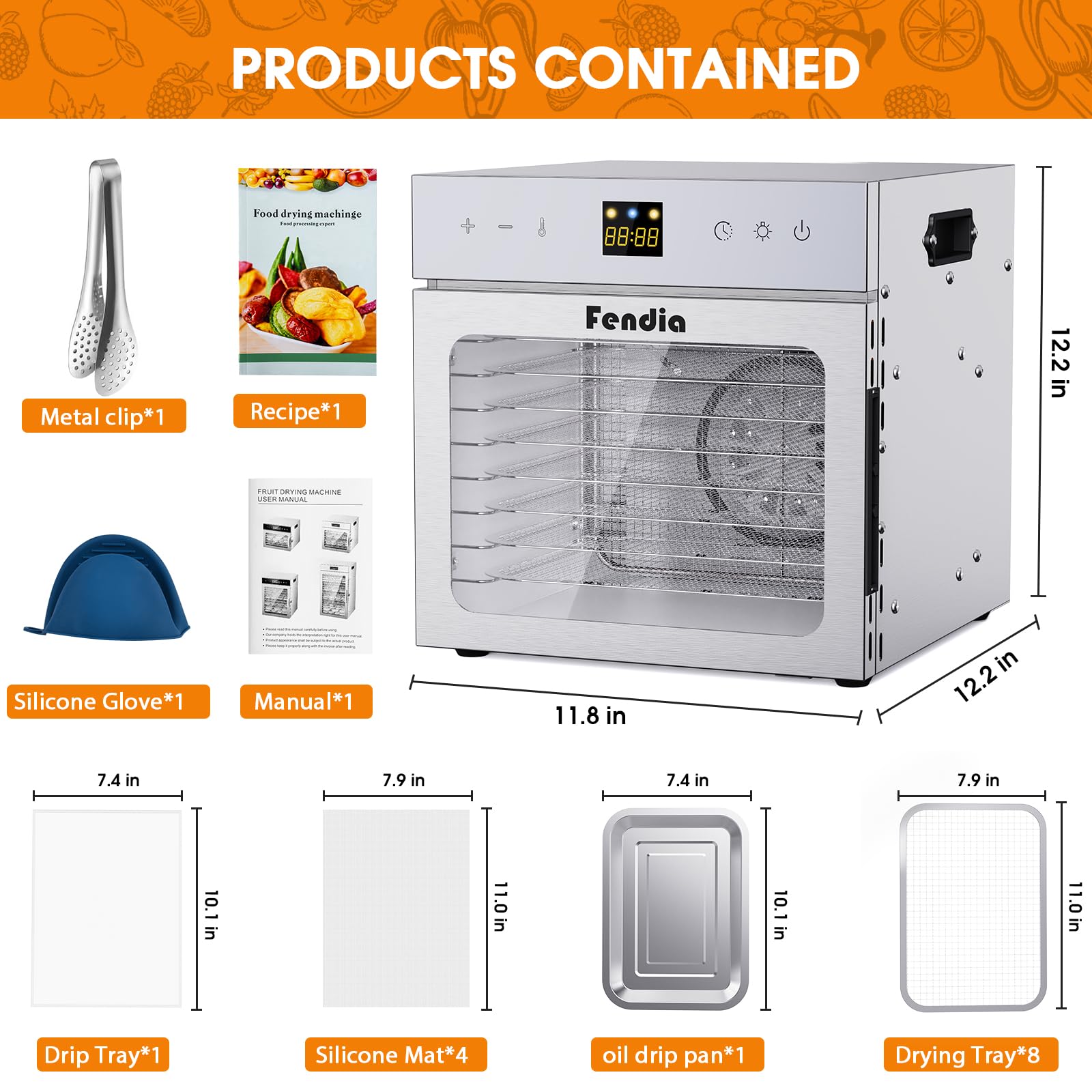 Fendia dehydrator control panel demonstrating precise temperature and timer.