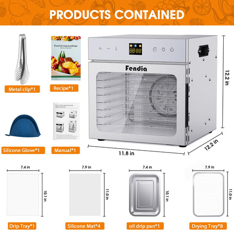 Fendia dehydrator control panel demonstrating precise temperature and timer.