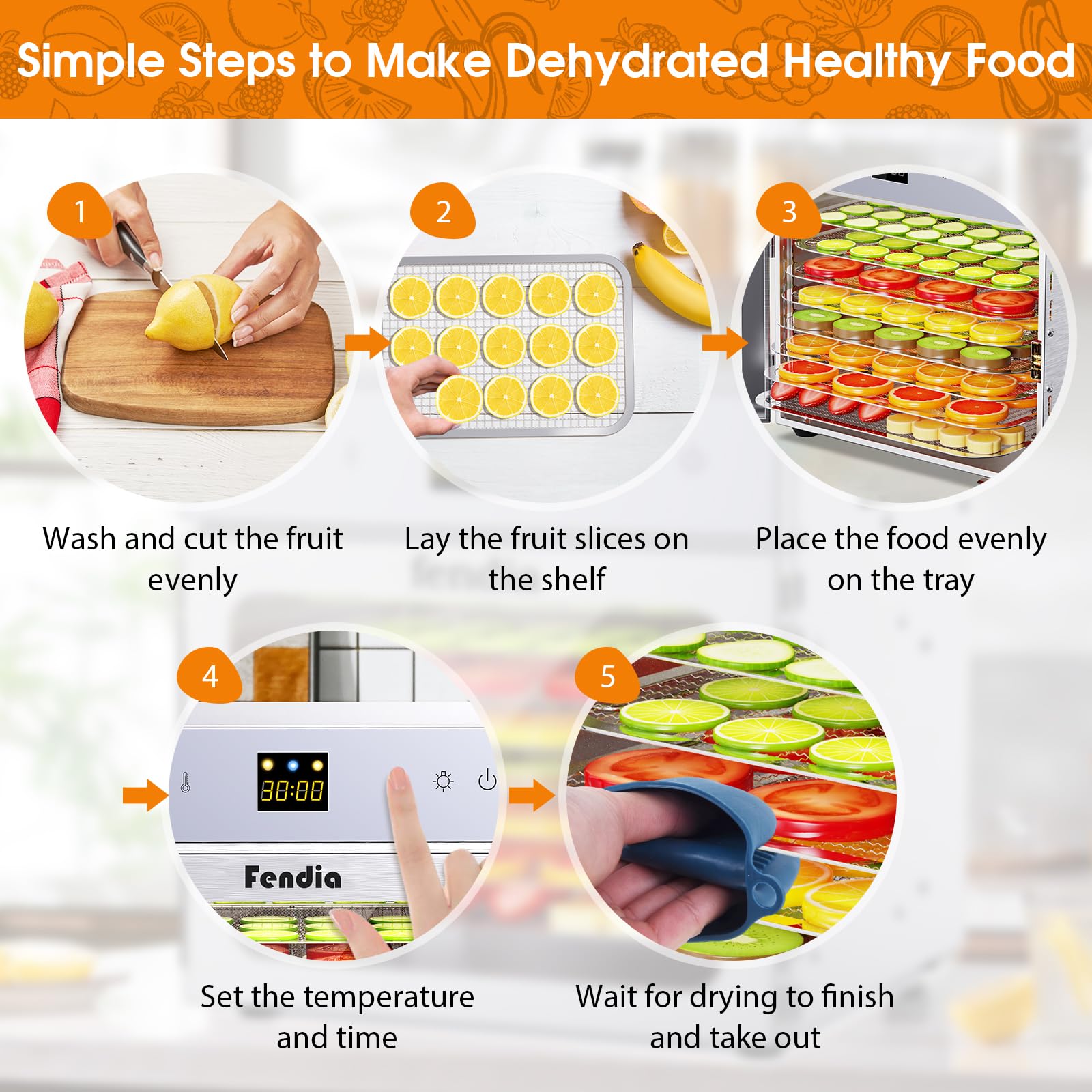 Fendia dehydrator quiet and safe design for home use.