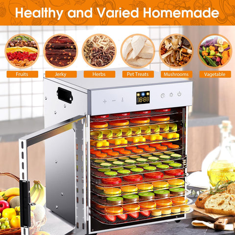 Fendia dehydrator temperature control from 86 to 194°F