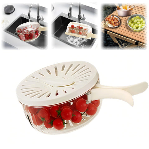 FENGSHOUNIAN fruit washing bowl lid-on keeps produce fresh during prep.