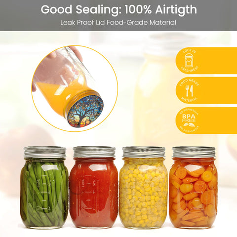 FENRIR lids feature colorful drawings that brighten your kitchen while preserving foods.