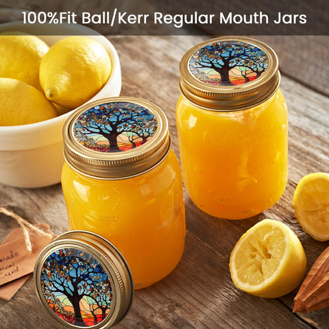 FENRIR 50Pcs Canning Lids blue tops help organize batch storage efficiently.