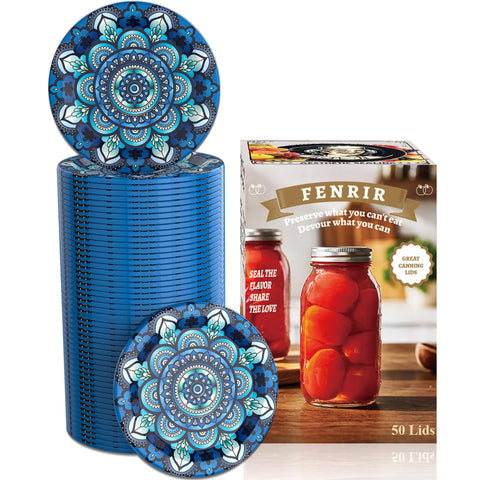 FENRIR 50Pcs regular-mouth lids with airtight seal for fresh storage.