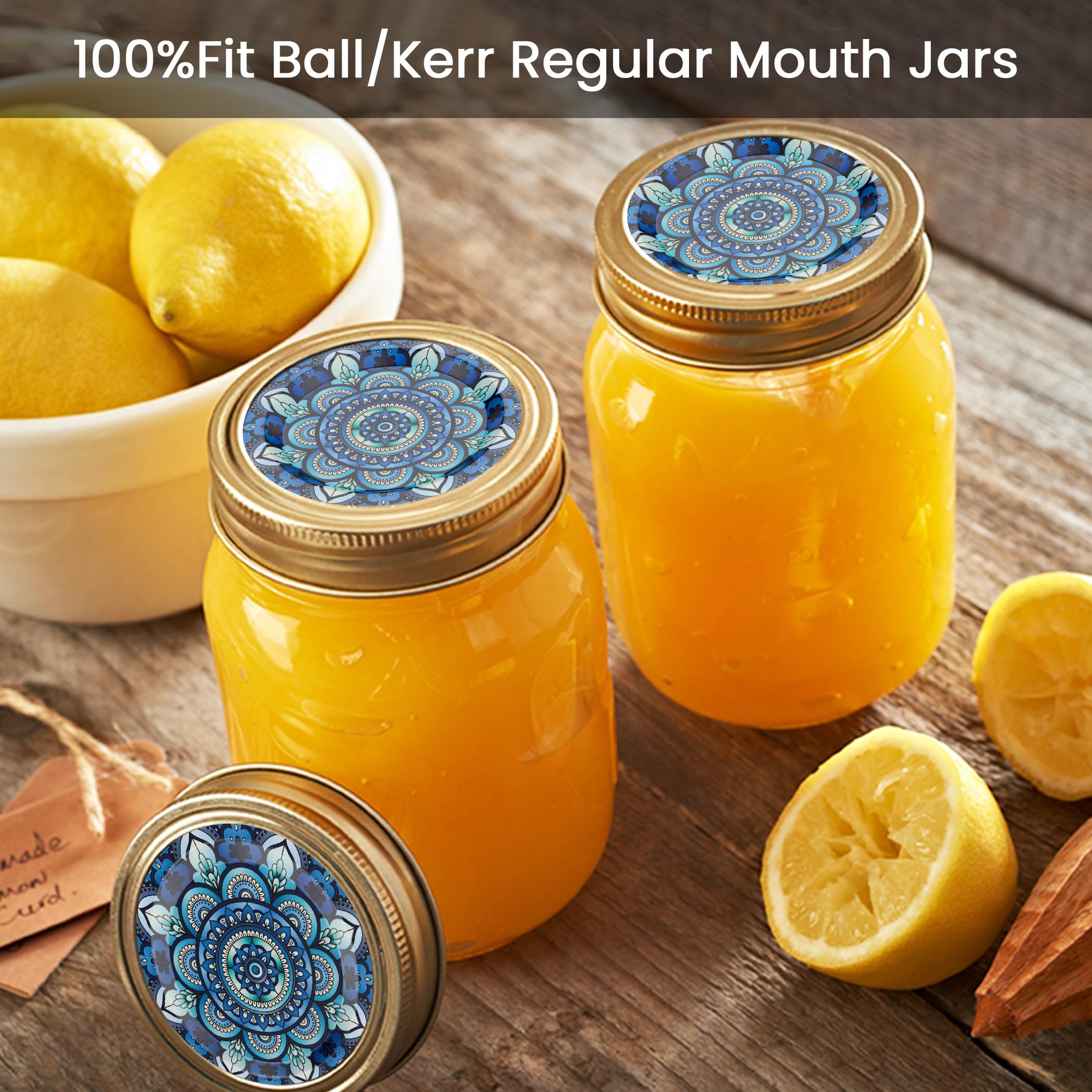 Food-grade metal lids designed for repeated use and easy cleaning.