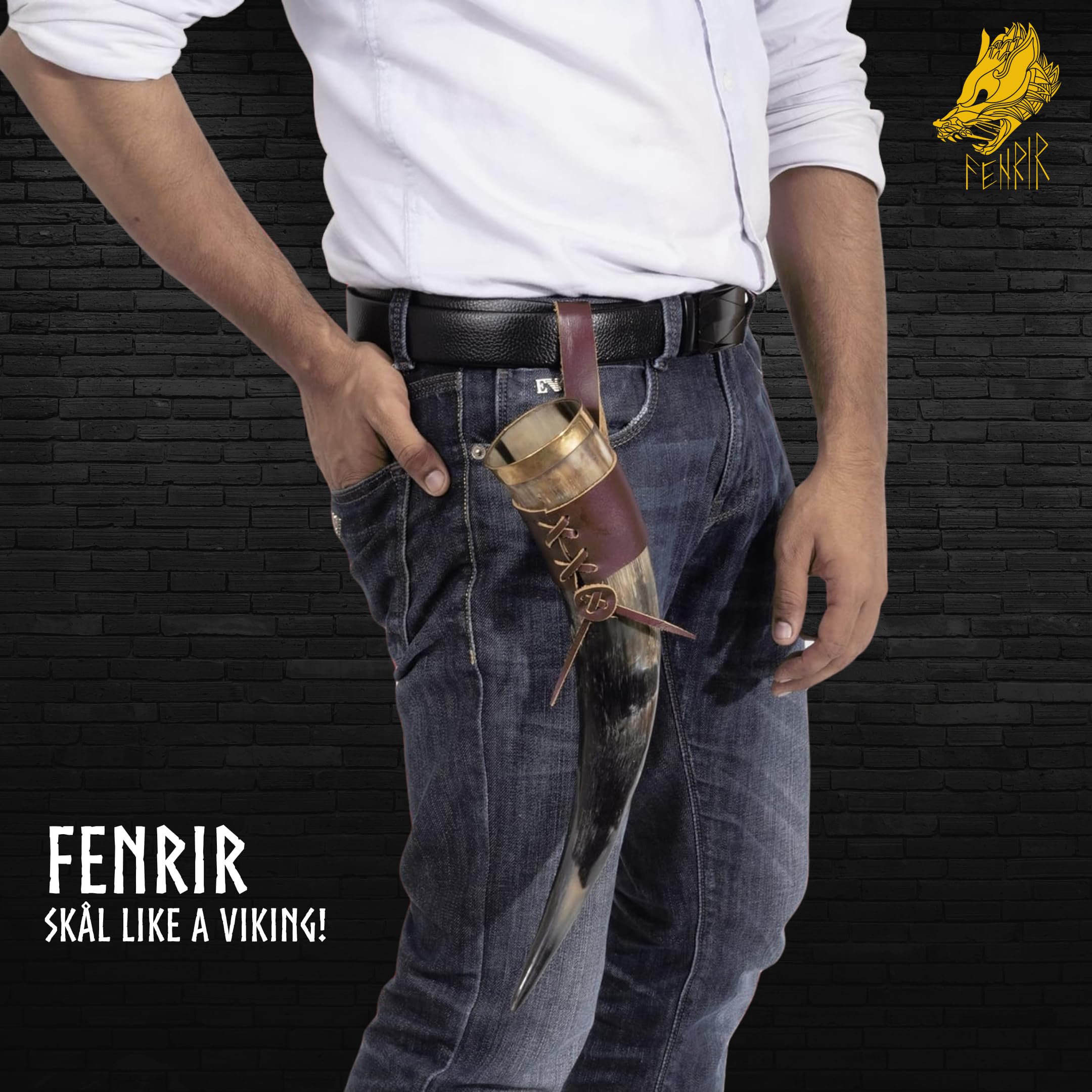 FENRIR polished finish horn ready for sipping