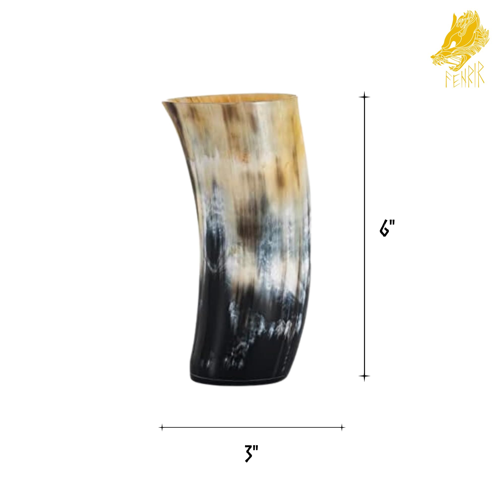 FENRIR horn mug with natural finish, each piece unique