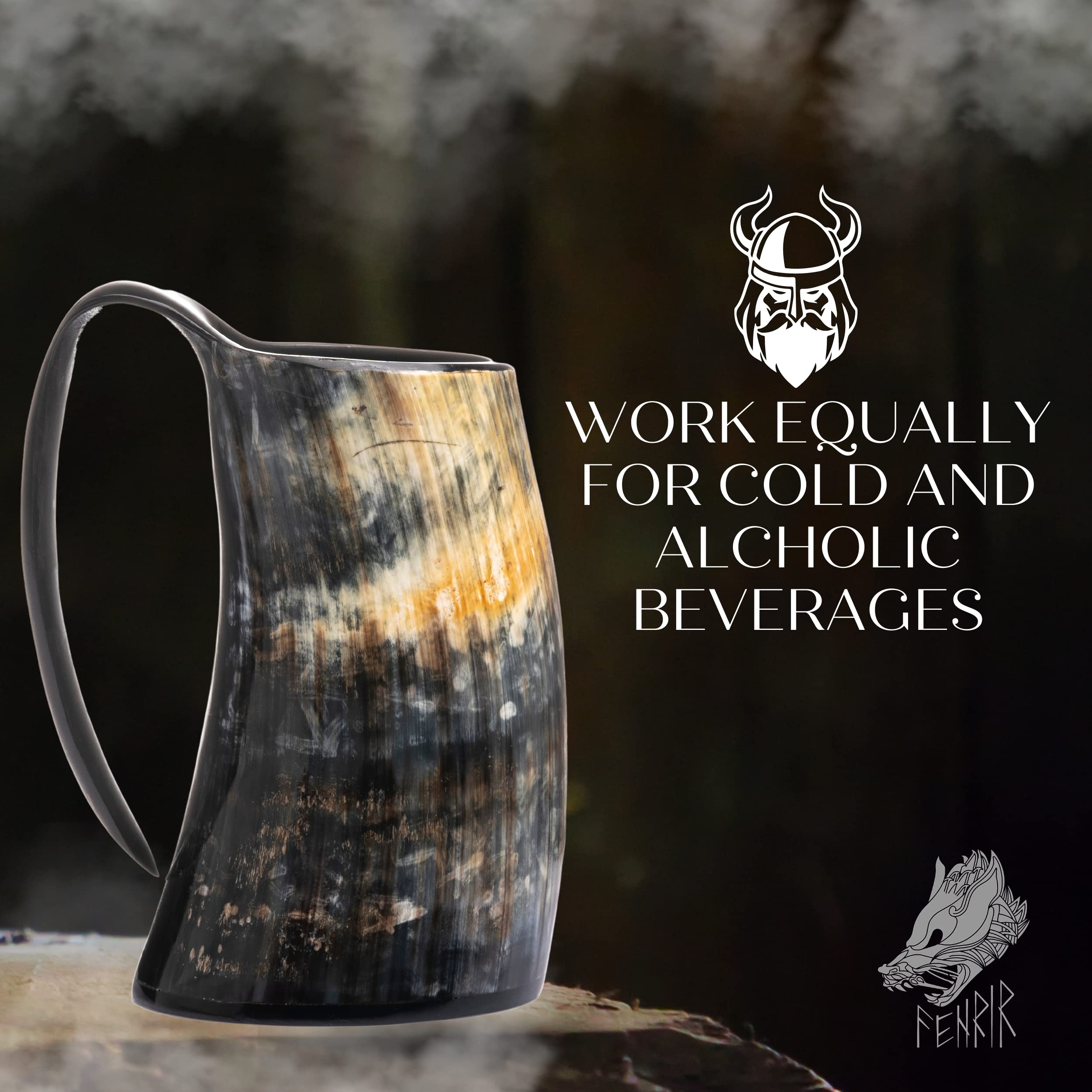 FENRIR Viking mug features unique natural finish every piece is one-of-a-kind