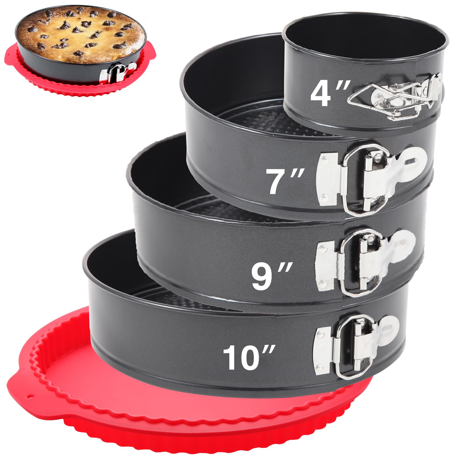Fensiden 4 inch springform pan with removable bottom for easy release and portion control