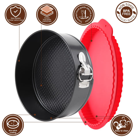 Fensiden 9 inch springform pan removable bottom for even baking