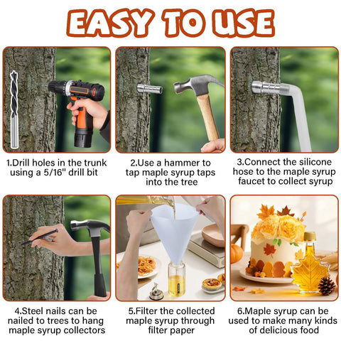 Feoang steel nails used to hang sap containers
