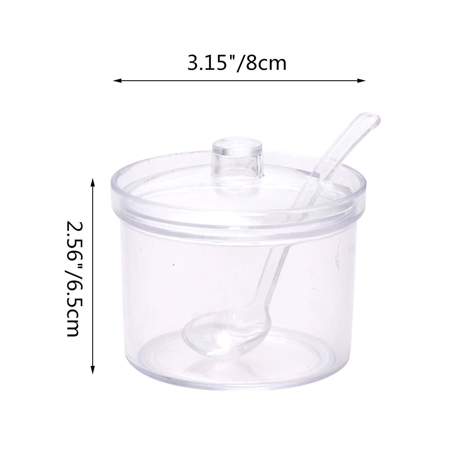 FEOOWV clear acrylic spice jar with lid for quick seasoning access.