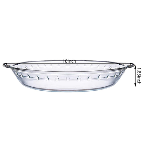 FE0OWV glass baking dish showing clear surface, oven and microwave safe