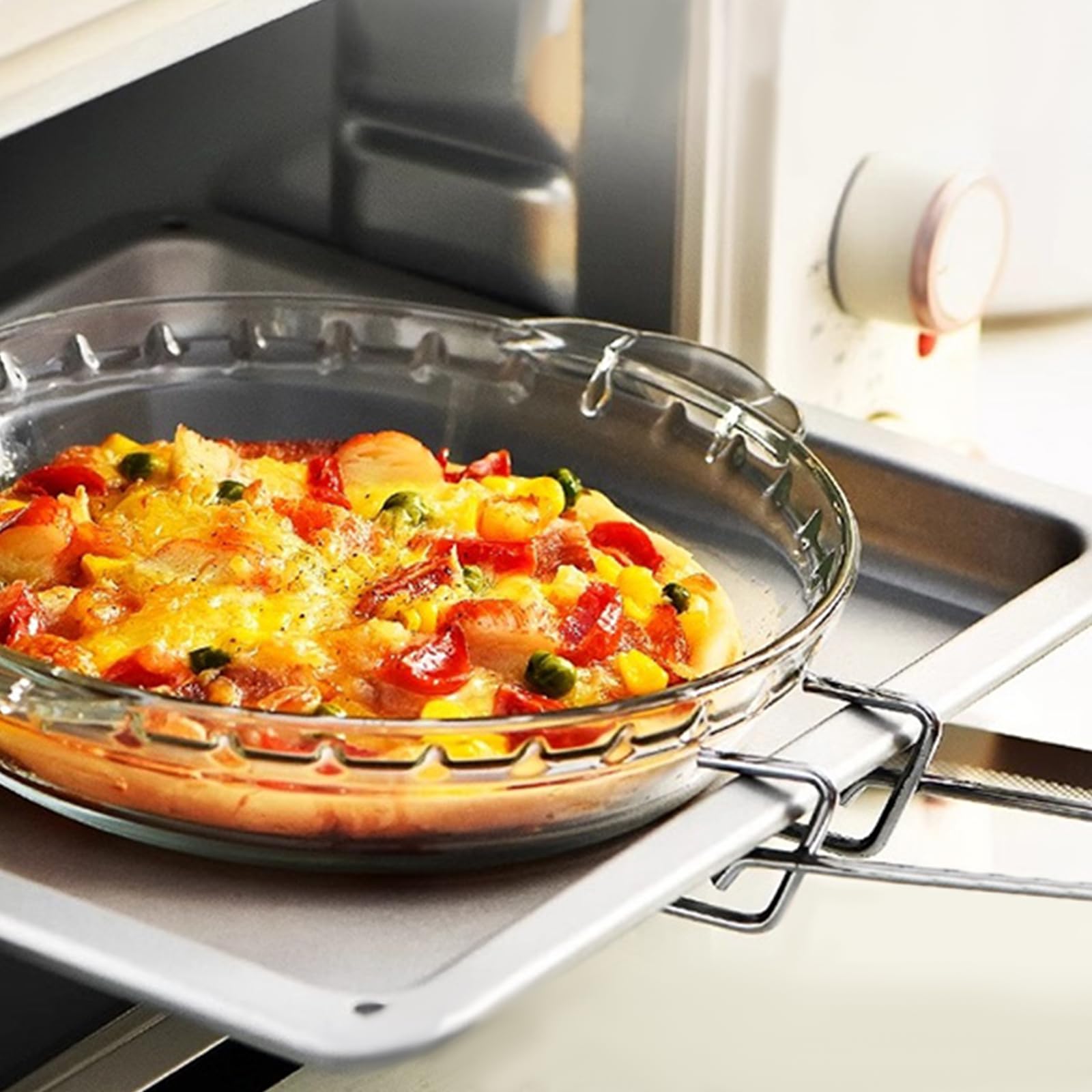 FE0OWV serving dish with vegetables on display, versatile for pies