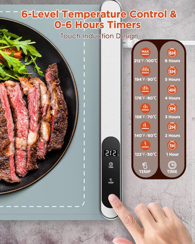 FEPPO Built-in 6-hour timer extends serving warmth for longer meals.