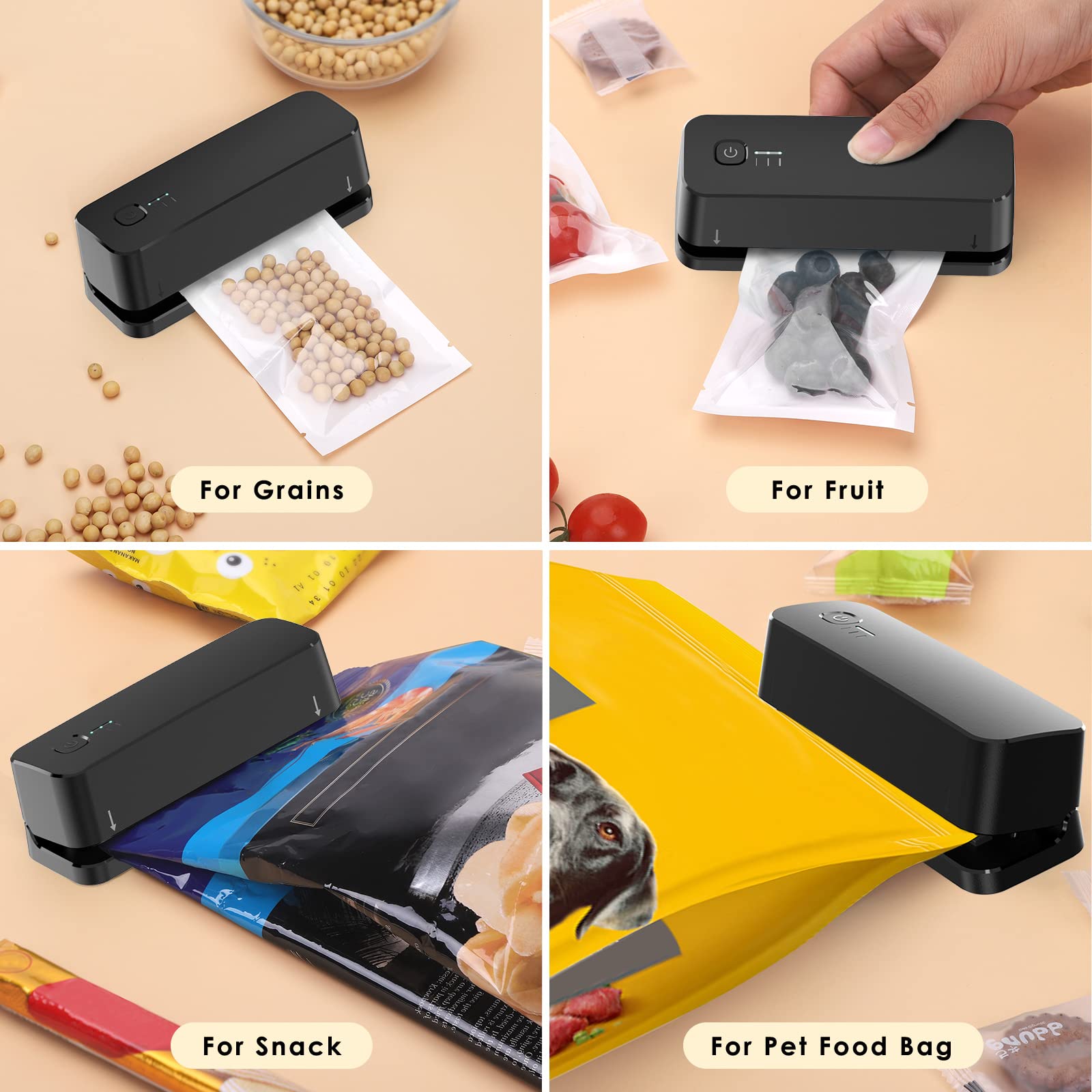 FEPPO Mini Bag Sealer charging via USB-C for convenient power