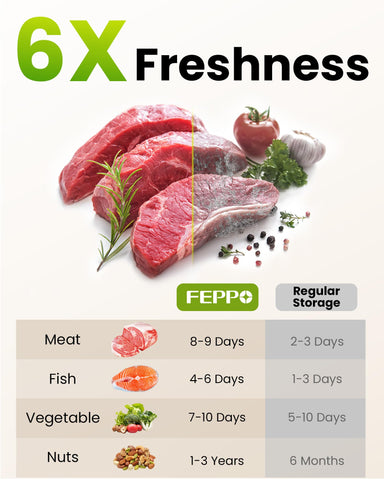 FEPPO vacuum sealer powered by a 1200mAh battery for portability