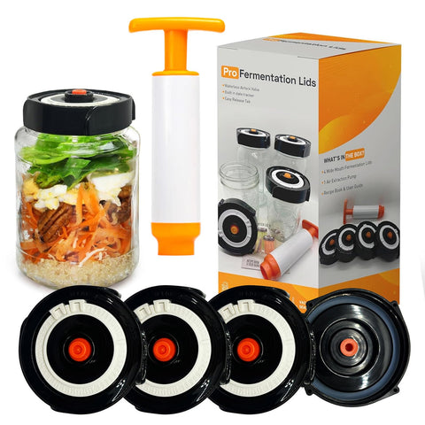 Fermenter Lids: four wide-mouth lids with airlocks for reliable gas release
