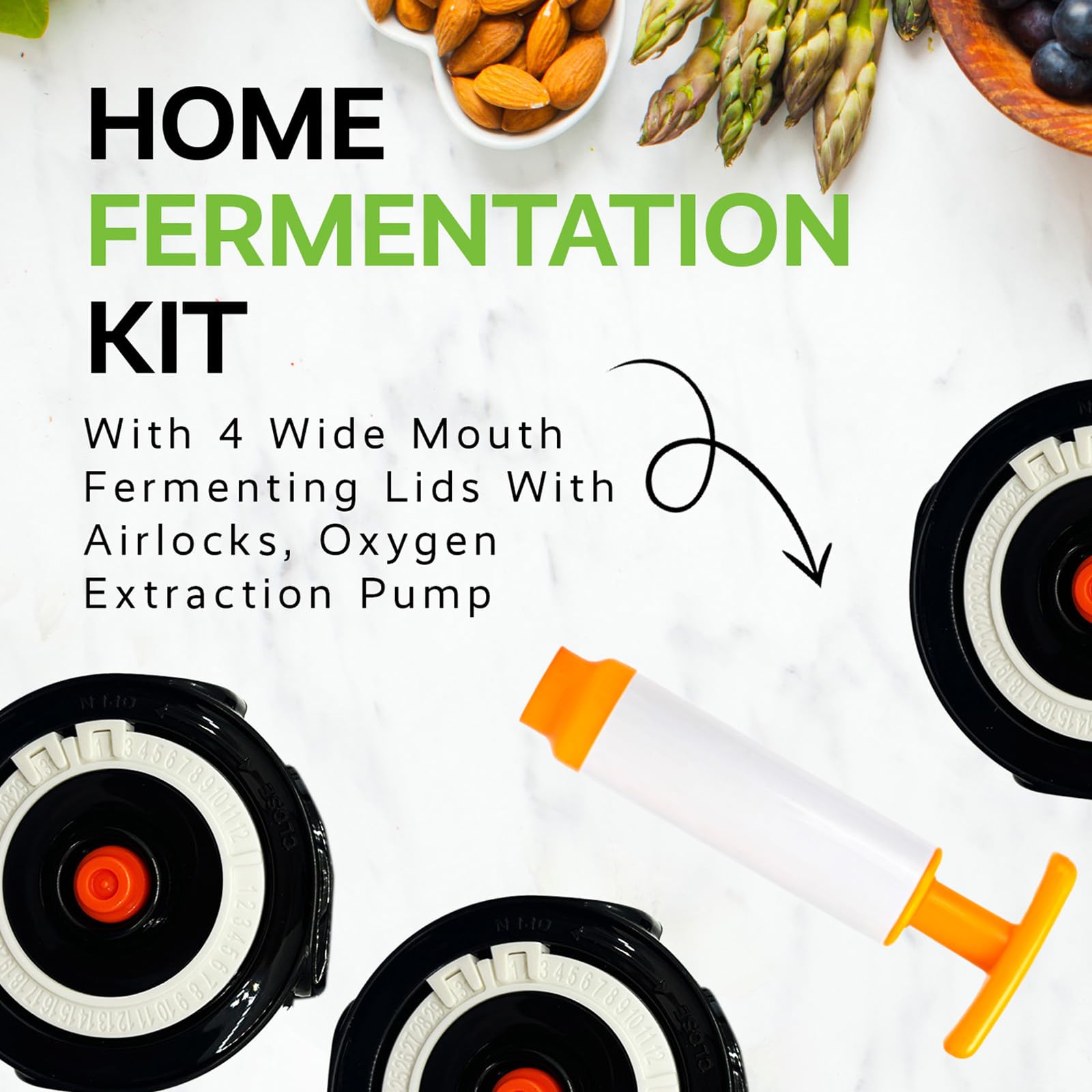 Fermenter Lids: oxygen extraction pump aids oxygen removal during fermentation