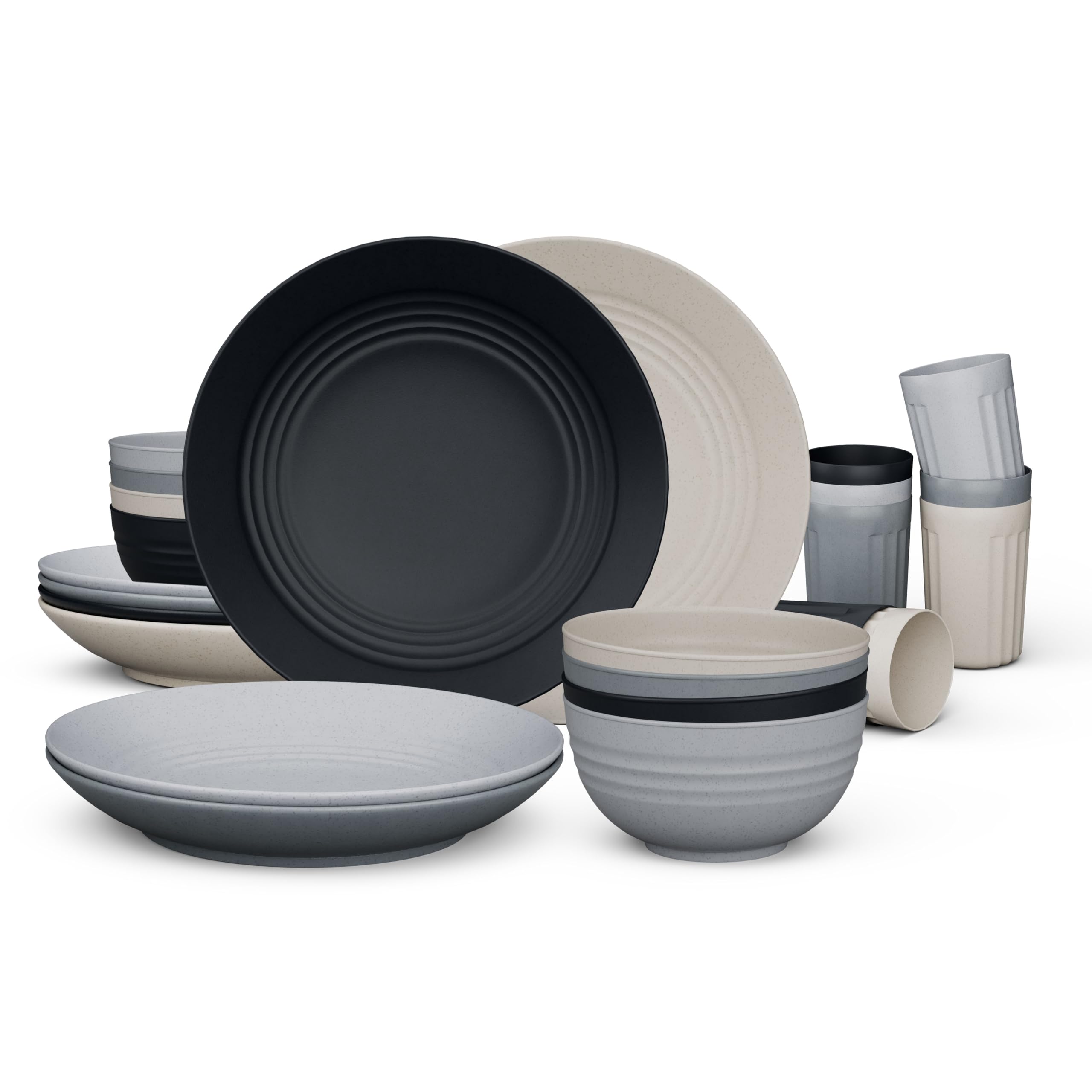 Outdoor-ready Fern & Soul dining set in charcoal for camping or picnics.