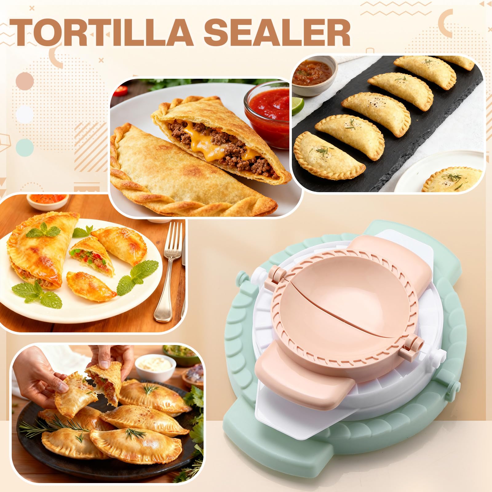 Ferrochef sealer with lace pattern handle for smooth operation and edge prints.