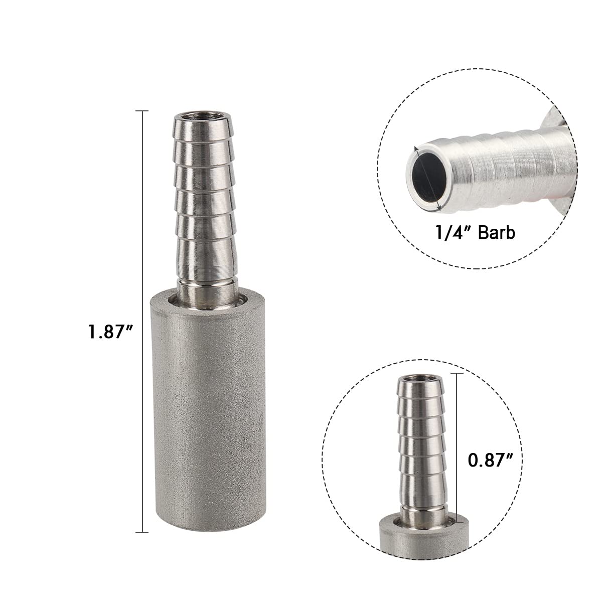 Ferroday quarter-inch barb fittings enable reliable hose attachment to your keg system.