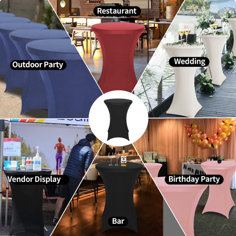 FestiCorp bar/restaurant setup benefits from a secure, slip-free decorative table cloth.