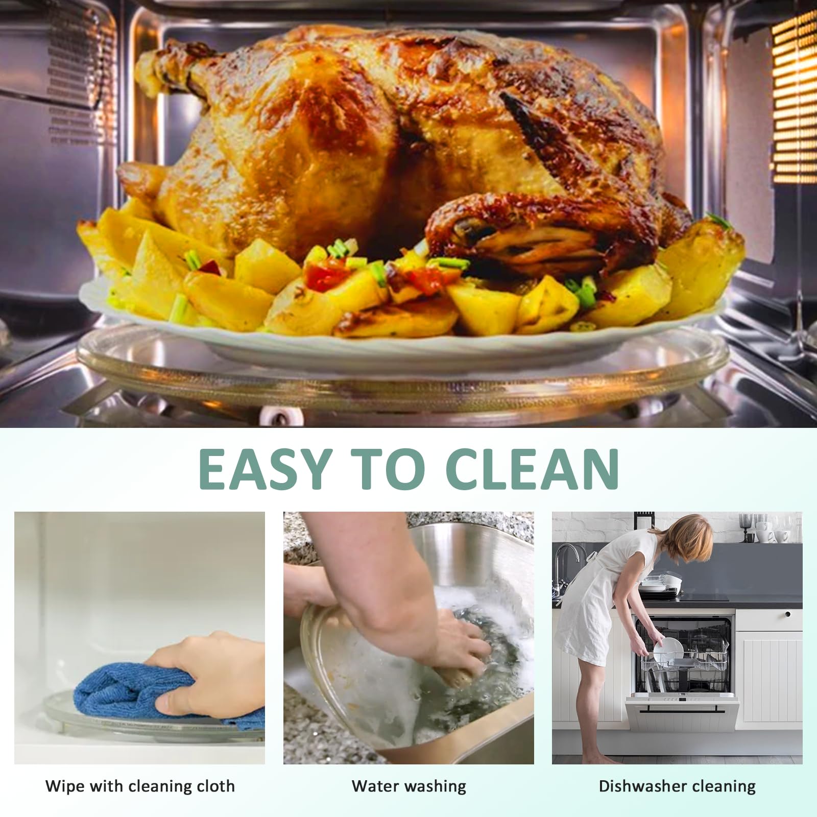 Fetechmate compatible glass plate for Whirlpool/Maytag/Kenmore models