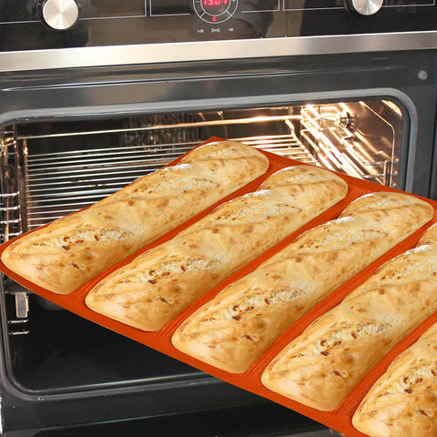 FETESUR baguette bread pan shapes long loaves with steady browning.