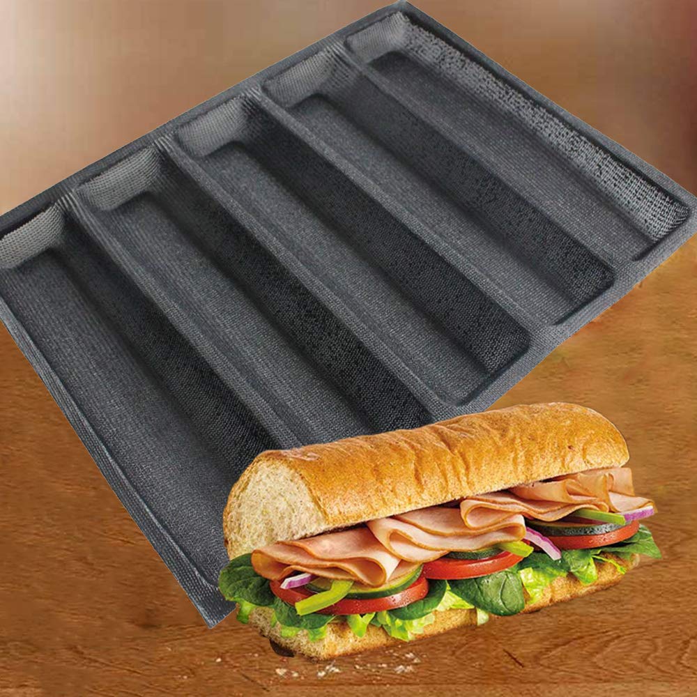 FETESUR silicone perforated baking form for baguettes promotes even steam and crust.