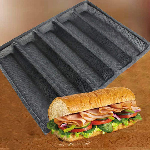 FETESUR silicone perforated baking form for baguettes promotes even steam and crust.