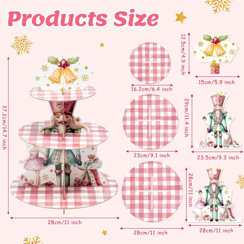 Feuid Gniea nutcracker-themed dessert tower with elegant girl figures for a dreamy party backdrop.