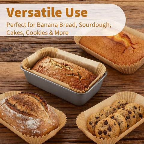 Fevbcnrj 100-piece brown parchment pack for daily baking