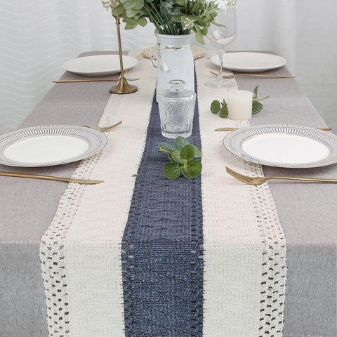 FEXIA table runner care instructions show gentle handling and shrinkage guidance.