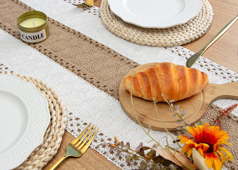 FEXIA boho table runner for bridal showers adds chic decor.